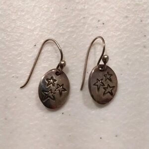 Sterling silver cute star design earrings EUC